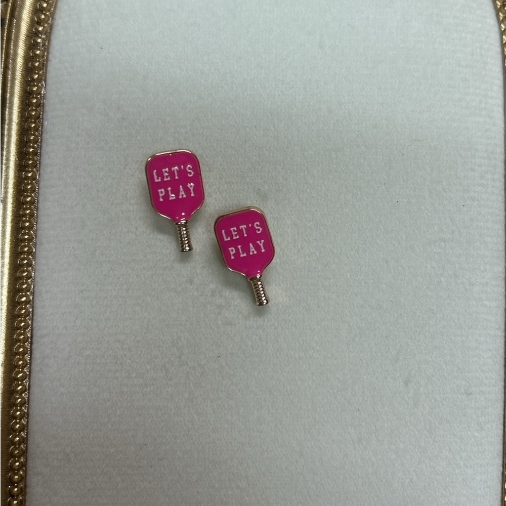 Pickleball Pink 'Let's Play' Earrings